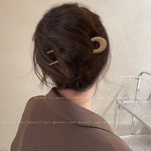 后脑勺四齿插梳2024新款丸子头固定盘发发饰u型发簪发夹盘发叉梳