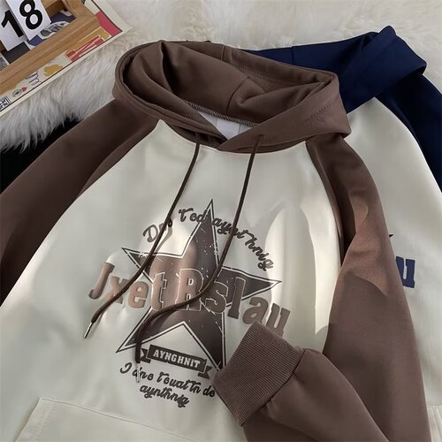 Chic Brand Hooded Sweatshirt Spring and Autumn Unisex Youth Loose Design Sport Coat Top