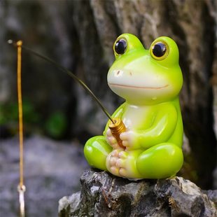 Frog ancient method fish tank aquarium fishing rockery running water landscaping ornaments fish pond decorations potted micro landscape