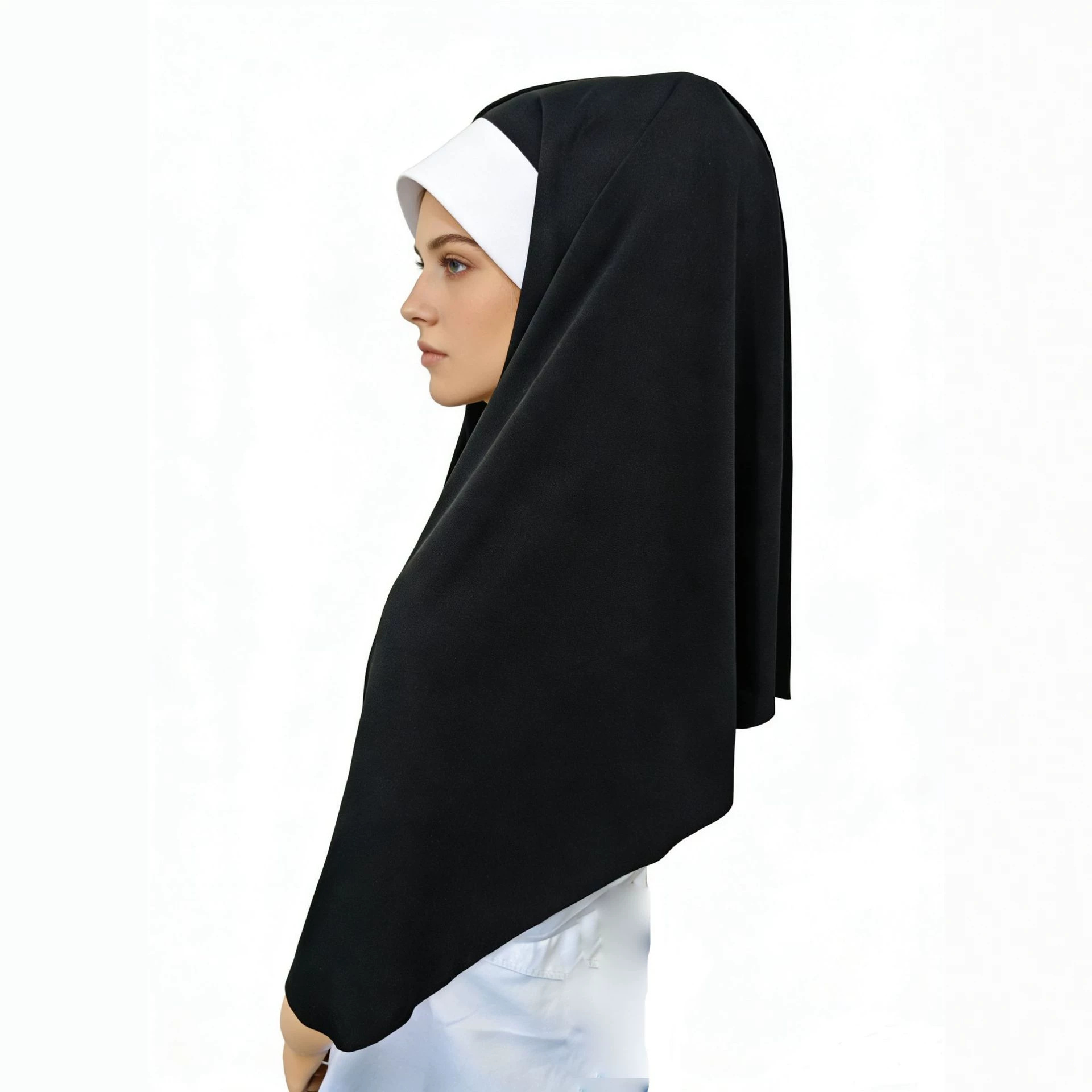 Halloween Cosplay Nun Costume Role-Playing Party Performance Headwear Pendant Performance Outfit Priest Costume