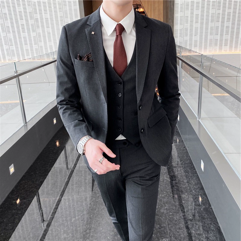 Men's set, classic suit jacket, 3 piece set, Korean style