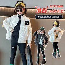 女童外套春秋装轻薄型棉服儿童百搭棒球服棉衣夹克秋季学生拉链衫