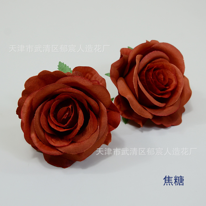 ローズ造花ハイエンドブルーフラワー結婚式の装飾偽花芯ローズヘッドローズフラワー卸売|undefined