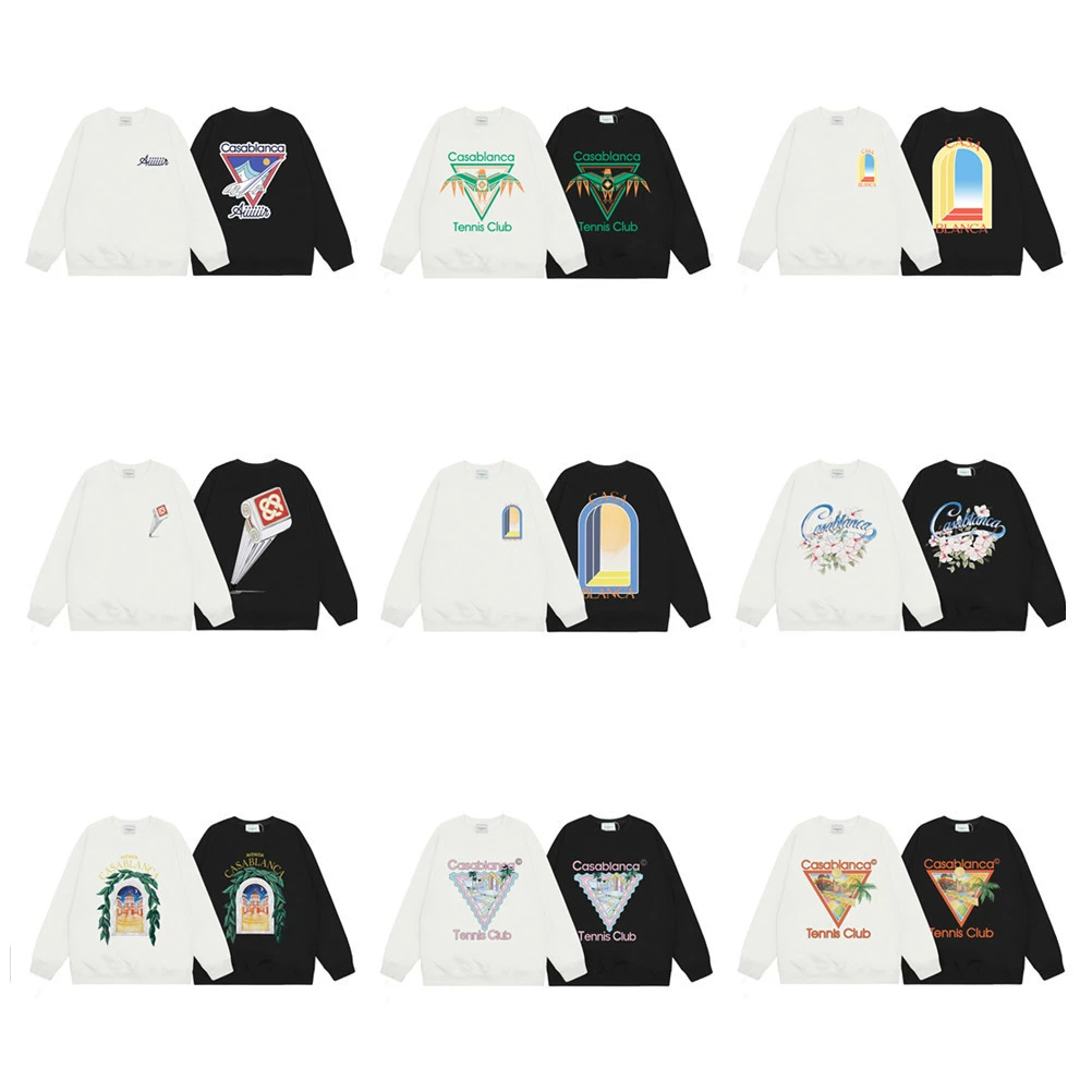 24-трансграничная европейская и американская модная брендовая толстовка Casab Vál геометрическим узором и длинными рукавами с круглым вырезом для мужчин и женщин, уличная куртка Casa