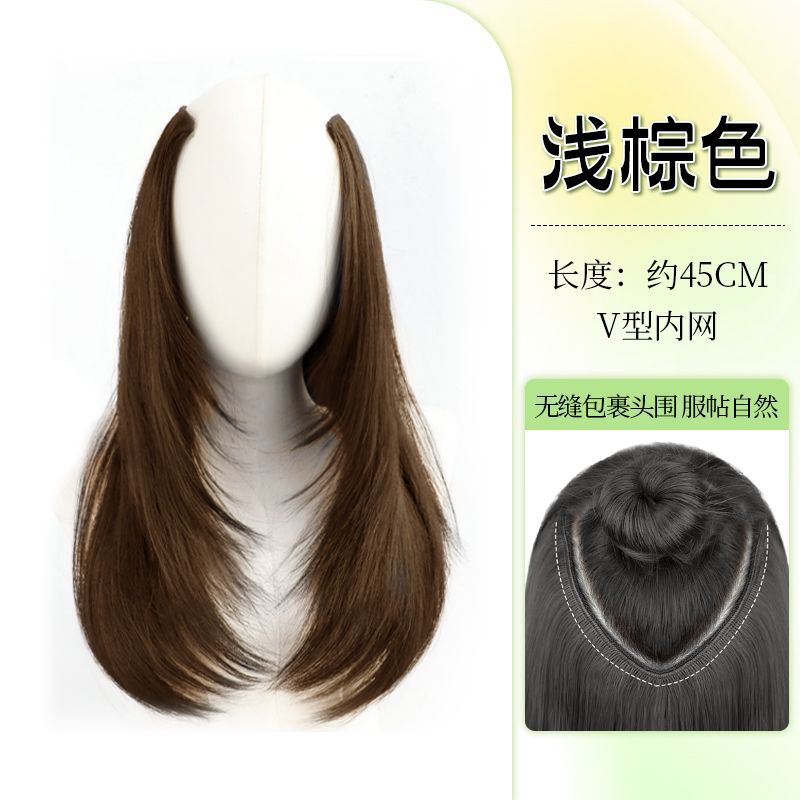 Extensión de cabello femenina de una pieza de aumento de cabello flojo de alto nivel de hebilla interna temperamento de cabello largo y recto simulación de cabello extensión sin rastro