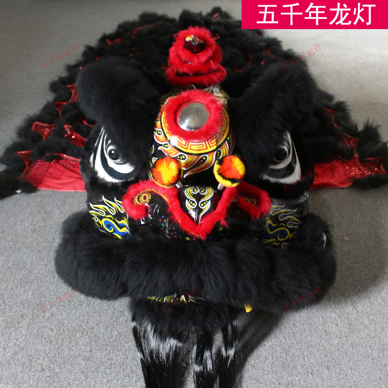 黑色南狮羊毛南狮舞狮道具南狮醒狮舞龙舞狮道具民间手工艺品