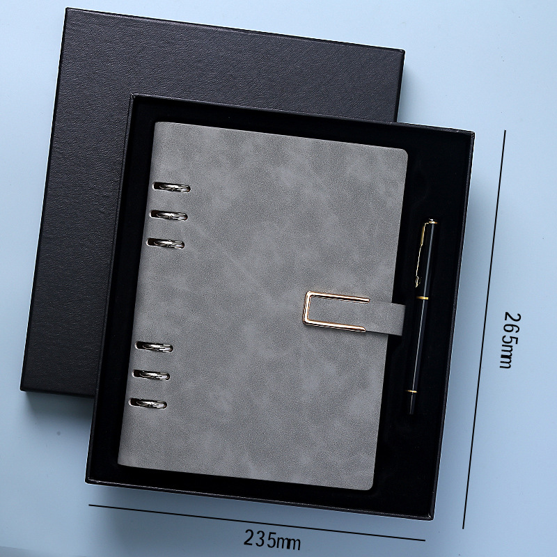 Caja de regalo de cuaderno de folga personalizada logoa5 cuaderno de folga desmontable b5 cuaderno de notas de negocios