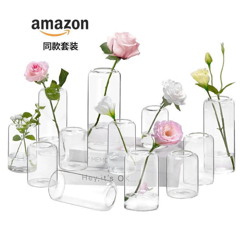 アマゾン高硼珪酸ガラス製小口花瓶 結婚式装飾花瓶セット インス風高級感ある装飾品|undefined