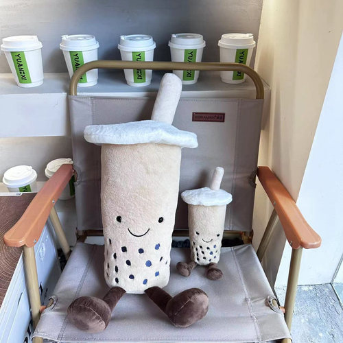 New internet celebrity pearl milk tea pillow, cute plush toy, doll gift, creative milk tea cup doll decoration