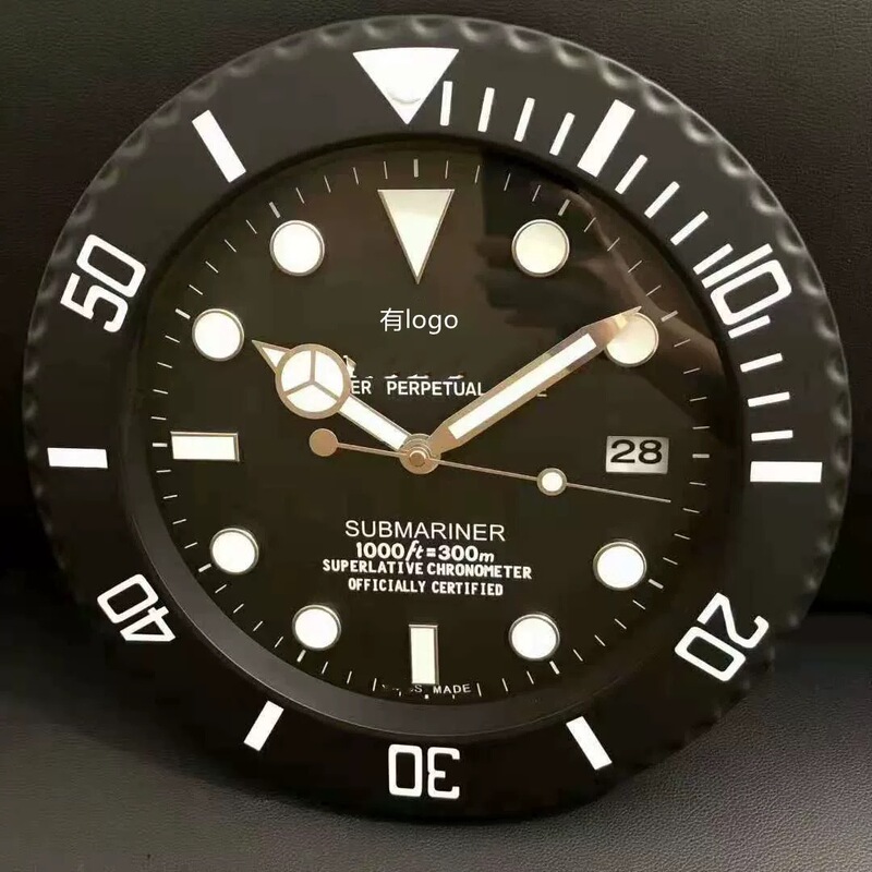 源头工厂直销 R L X 水鬼 GMT SEA 迪通拿系列14寸金属外壳表挂钟|undefined