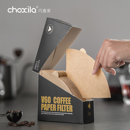 Coffee filter paper hand-pour drip filter American coffee machine fan-shaped conical log filter paper V60