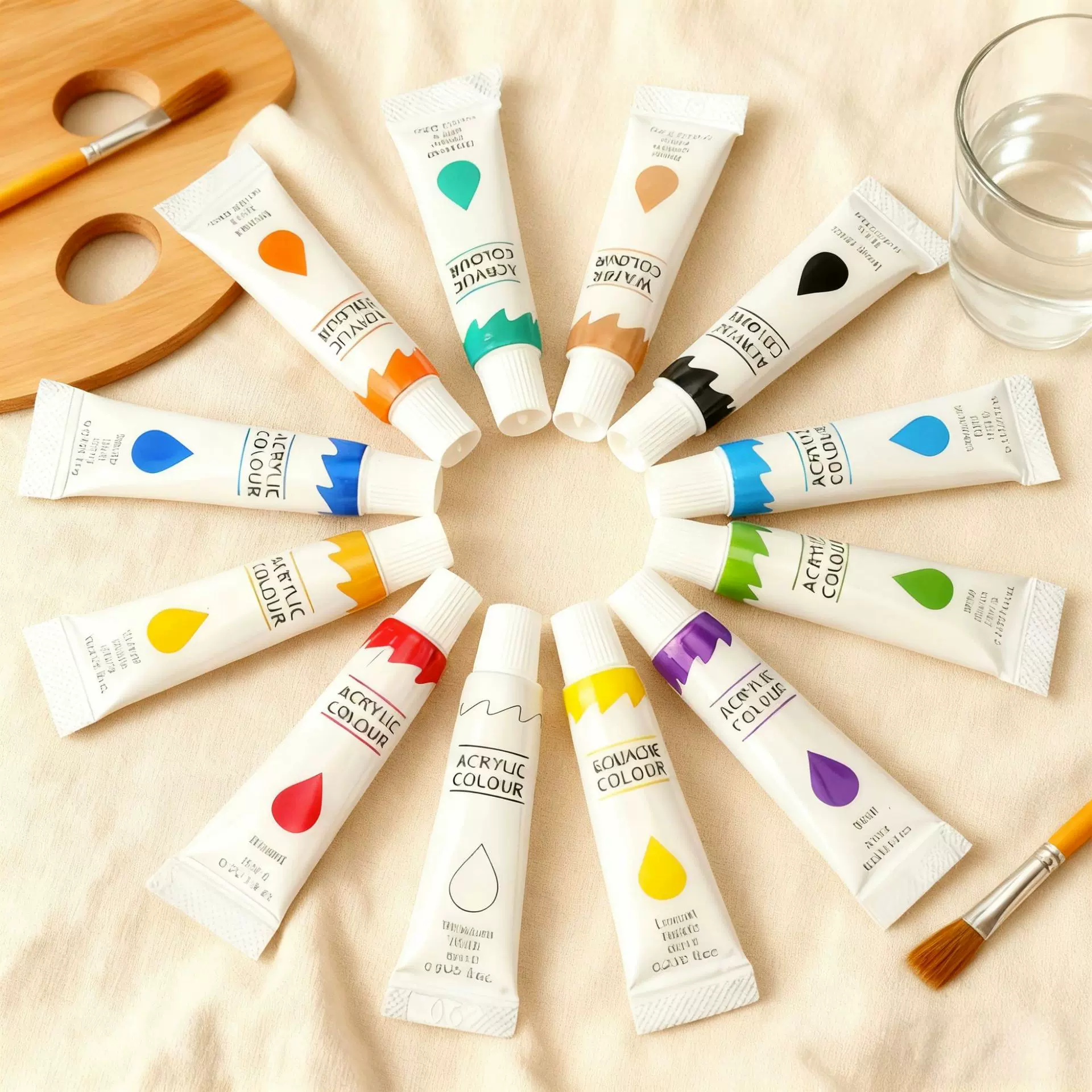 厂家批发12色6ml铝管单支水彩颜料美术绘画颜料 初学者手绘颜料