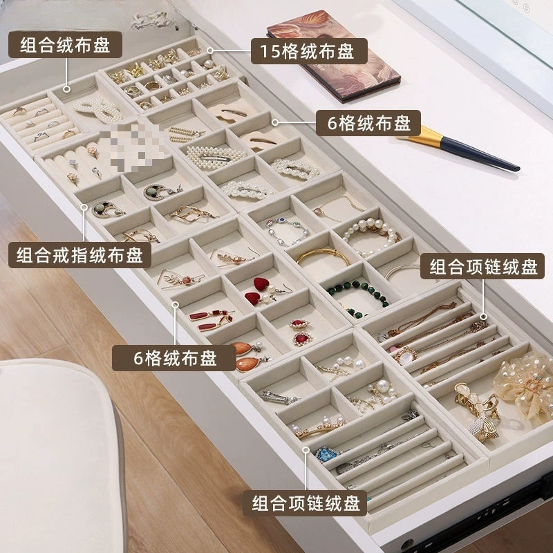 Ювелирный ящик для хранения перегородки с фланелевой тканью поднос шкаф вкладыш серьги гвоздь кольцо ожерелье коробка для волос