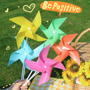 Macaron Windmill Spring Kidsren's Handheld Outdoor Photo Props Kindergarten Spring Decoration Atmosphere Scene Layout