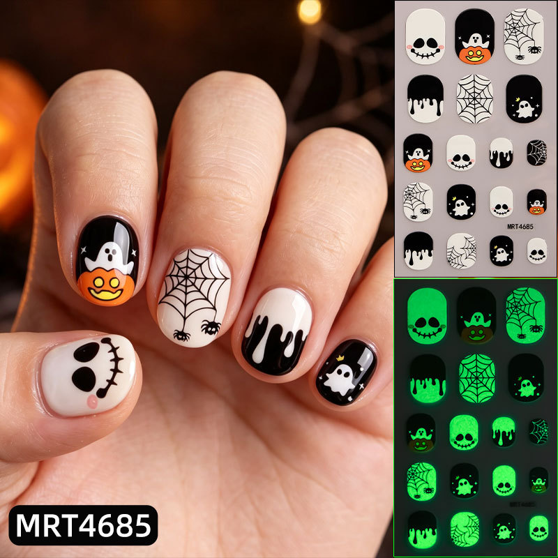 Zhengxiang Cross - Border New Christmas Night Kids Nail stick Halloween Shining funny Kids Cartoon manicura stick