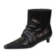 2887-2 children's pointed, slender heel retro lazy style pleated fashion pile boots French short tube fashionable short boots
