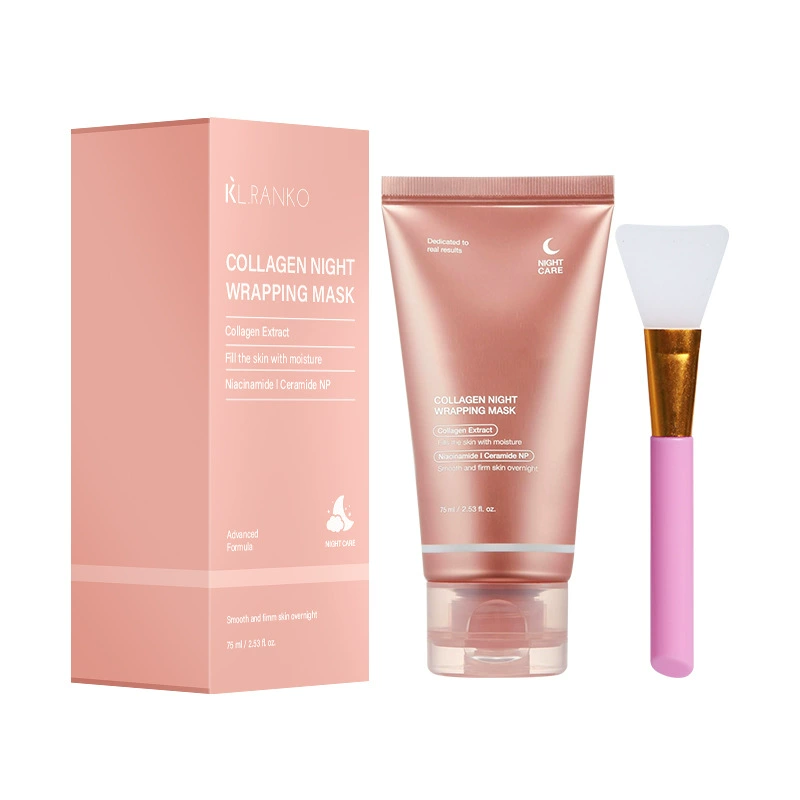 Collagen Night Wrapping Mask (KLRANKO) 75 ml — Moisturizing, Soft Exfoliating, With Applicator