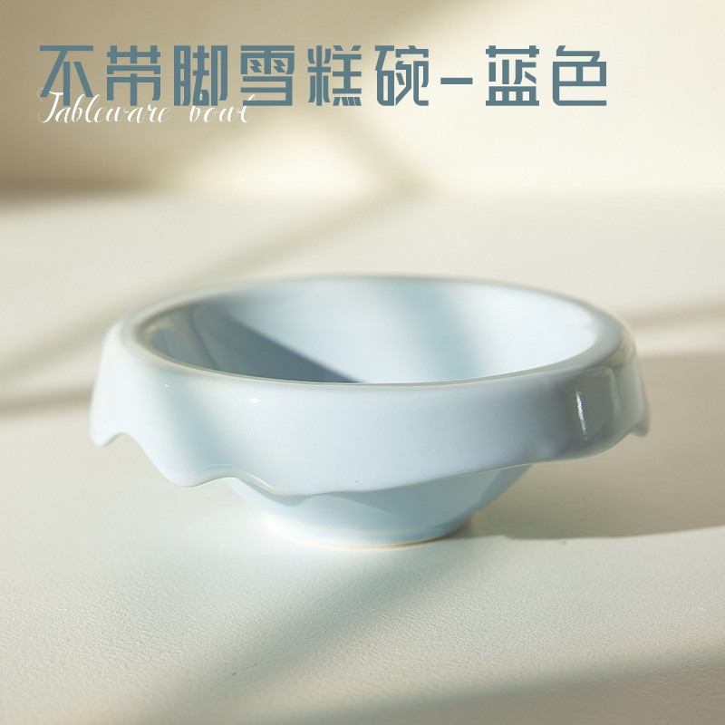 Tazón de cerámica para gatos Tazón para mascotas Tazón de helado Pie alto Diagonal Protección para el cuello Anti-volcado Tazón de comida para gatos Tazón para beber Tazón para perros al por mayor