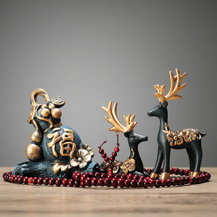 Safe journey deer car interior decorations ornaments center console car supplies Daquan car creative supplies Daquan