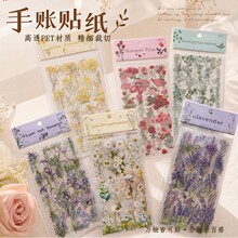 ins风四季花语贴纸植物花卉贴画学生手账素材装饰儿童diy咕卡贴