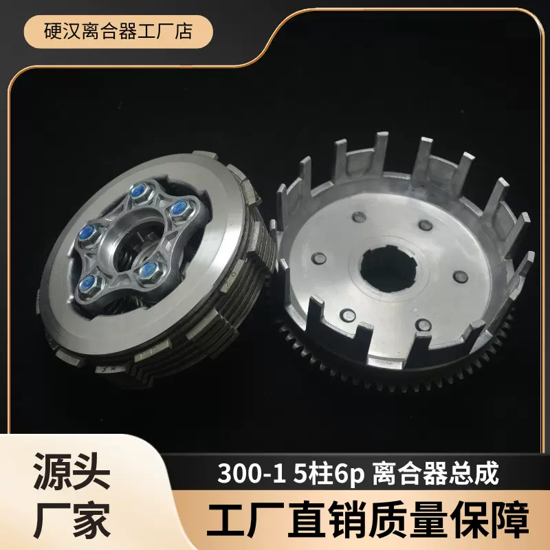 厂家直销适用摩托车发动机配件三轮车300-1离合总成5柱6p小鼓总成