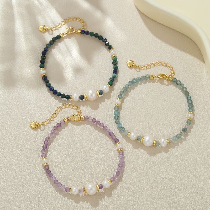 Natural Crystal Freshwater Pearl Bracelet Stacking Niche Jewelry High-End Original Design Wholesale