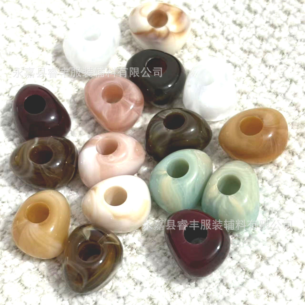 睿丰亚克力大孔双色珠服装辅料DIY饰品配件串珠批发厂家直销