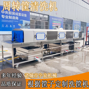 Commercial Egg Basket Washing Machine, Meat Basket and Vegetable Basket Four-Sided Spray Washing Machine, Food Factory Turnover Basket Washing Machine