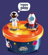 出口太空人音乐盒带灯光 旋转包电上链圣诞树太空音乐盒玩具礼品