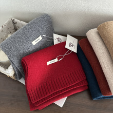 全羊毛围巾素色冬季保暖通勤男女情侣甜美大衣百搭围脖韩系女主风