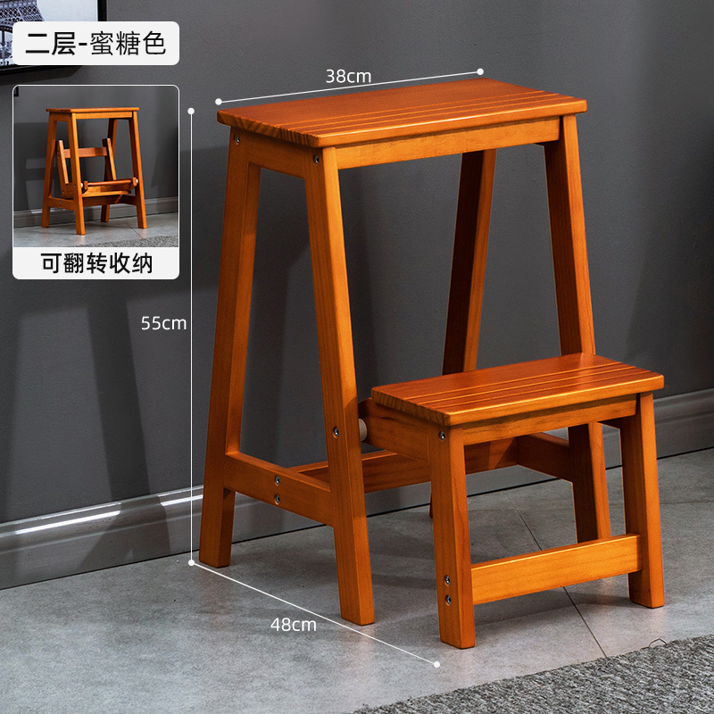 实木梯子家庭家用梯折叠梯室内梯凳可当椅子多功能两用梯楼梯步梯|undefined