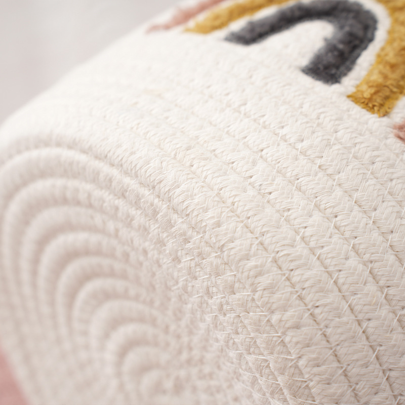 Venta al por mayor cesta de almacenamiento de cosméticos de escritorio libro revista organización cesta de almacenamiento de punto bordado creativo cesta de almacenamiento portátil