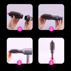 Dyson Hair Dryer Compatible Multifunction Two-in-One Round Comb Set Connector + Handle Interchangeable Multi-Purpose