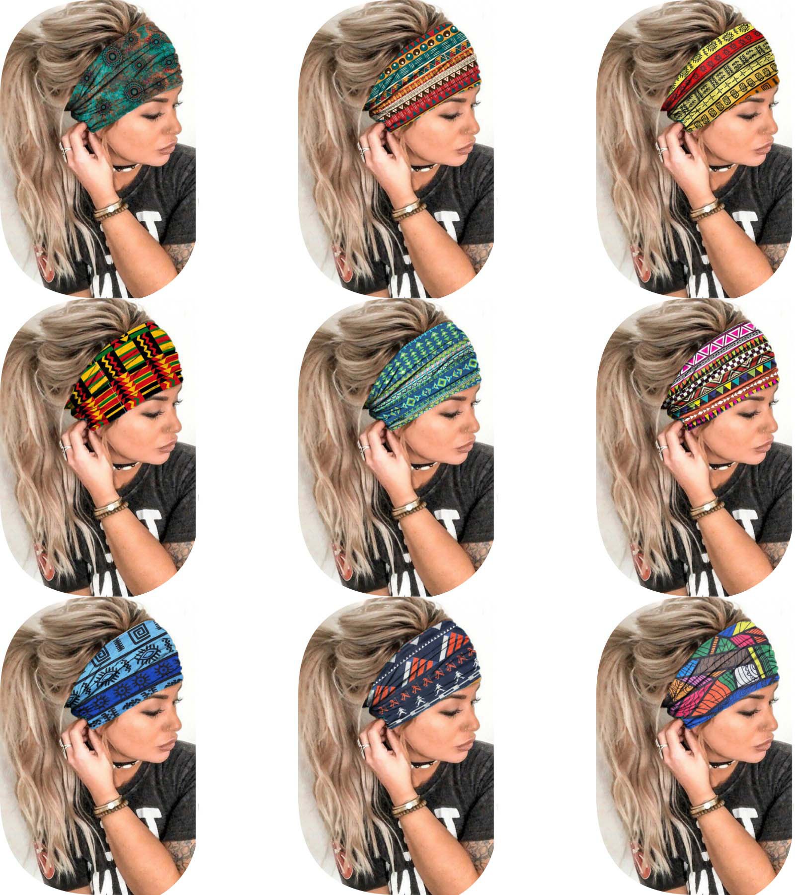 Women's Casual Plaid Flower Cloth Printing Hair Band display picture 2