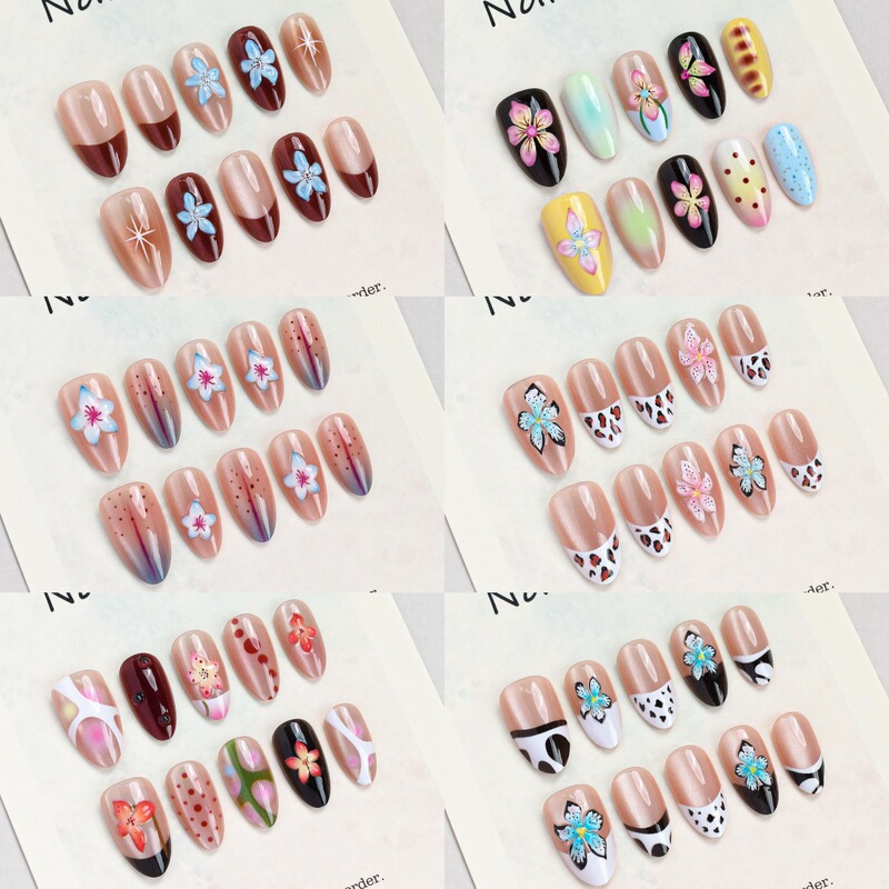 【Cross-border】Carved 3D European and American style resin flowers with dark cat-eye effect, wearable nail tips with a high-end feel, nail stickers 【Cross-border】Carved 3D European and American style resin flowers with dark cat-eye effect, wearable nail tips with a high-end feel, nail stickers