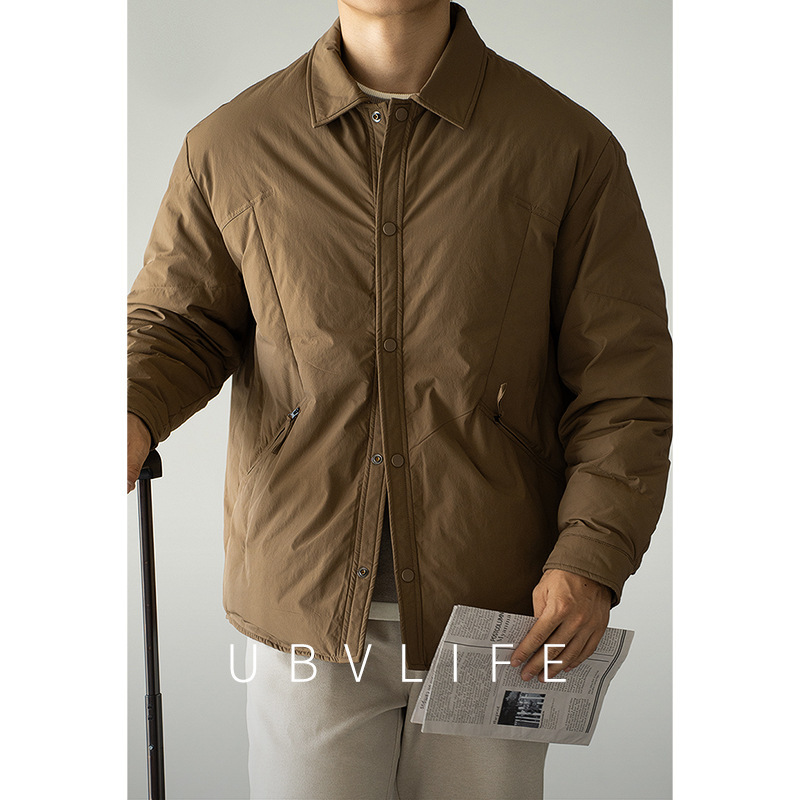 Windproof and Warm Lapel Short down Jacket for Men 2026 Spring High-Puffiness Duck down Filled Casual New Style Coat