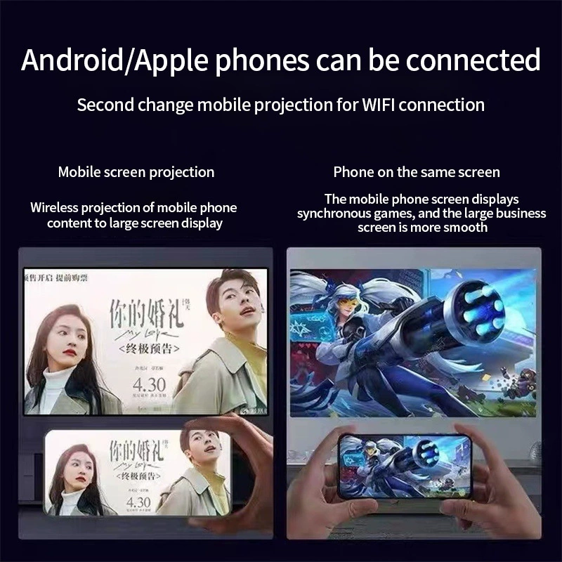 X10 умный проектор для домашнего кинотеатра HD, Android, Wi‑Fi, компактный портативный проектор