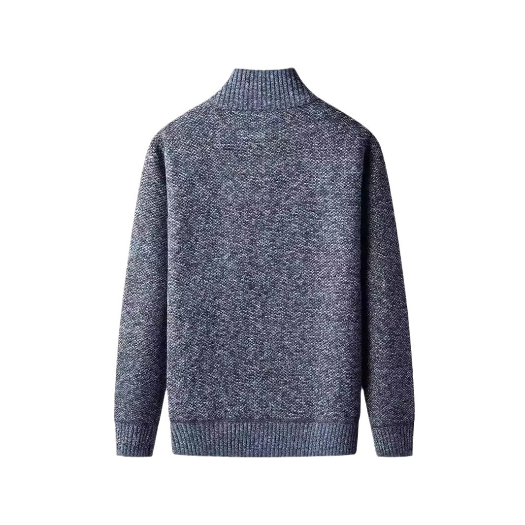 Autumn and Winter Thick Men's Stand up Collar Zipper cardigan Korean Edition Trendy Knitted Sweater_voghion.com