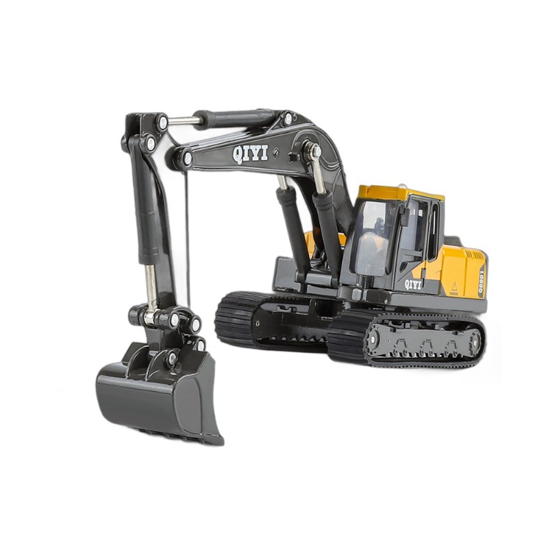 Modelo de automóvil Qiyi 1:60 adornos de modelo de excavadora de ingeniería de aleación con juguetes deslizantes de luz y sonido en nombre de la colección al por mayor