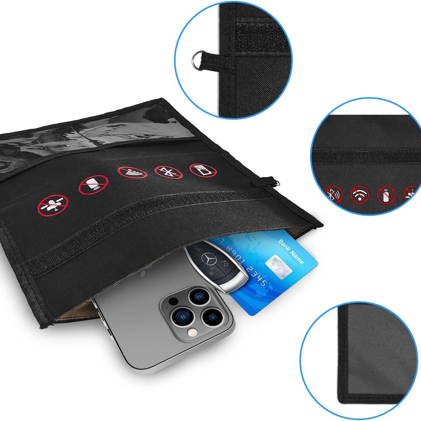 Amazon Car Key Protector Signal Shielding Bag Radiation Protection Bag Wallet Tablet Phone Privacy Protection Bag