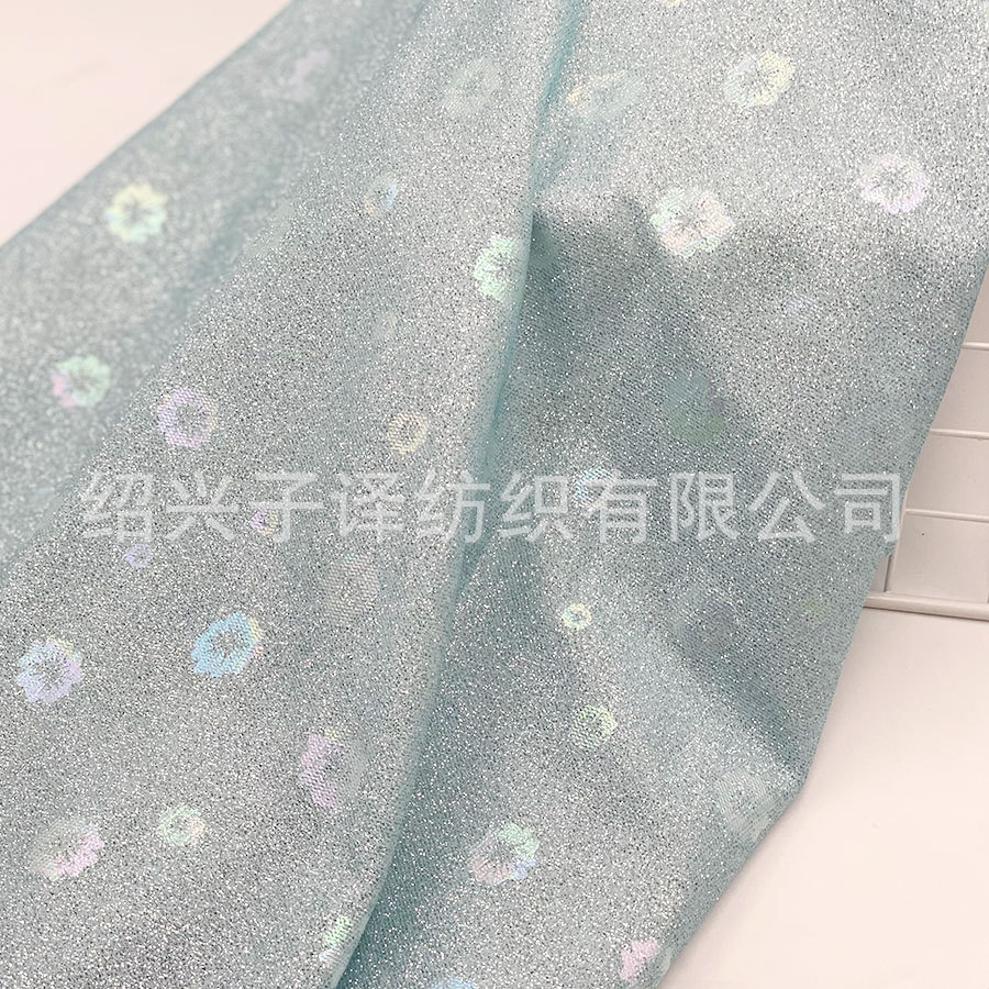 源头厂家 网布洒金烫金复合 舞台婚纱儿童服装面料