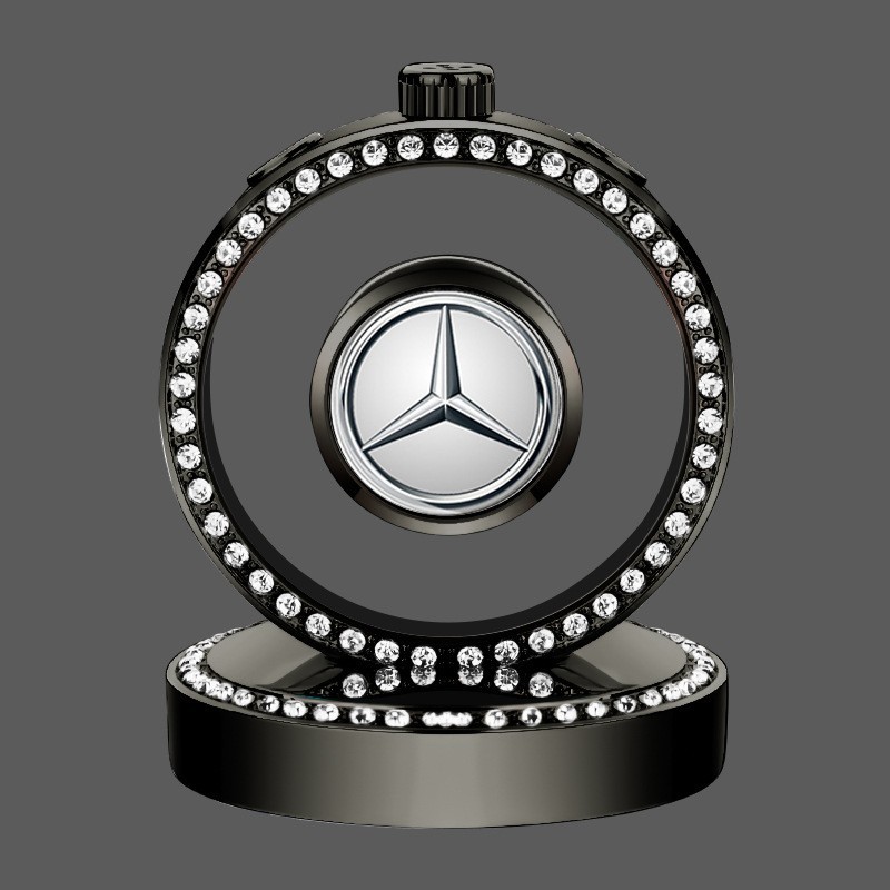 건메탈 컬러 다이아몬드 장식 합금 장식품 (박스 포장) [다른 차종 문의] 기본 벤츠