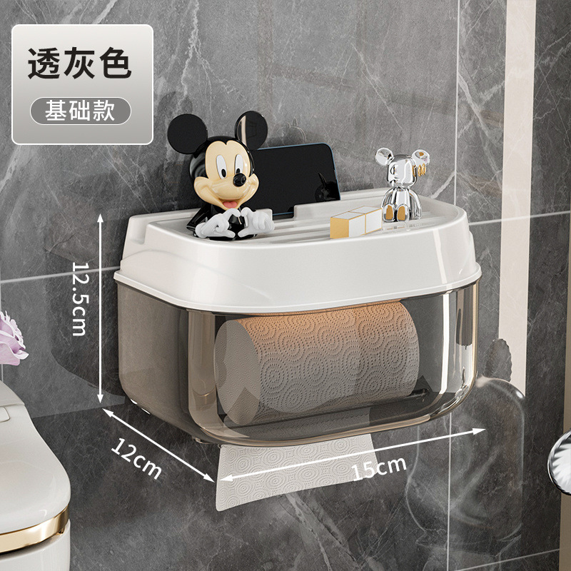 浴室トイレットペーパーボックス壁掛けティッシュボックスパンチフリー防水トイレットペーパーボックストイレットペーパーロール収納ラック|undefined
