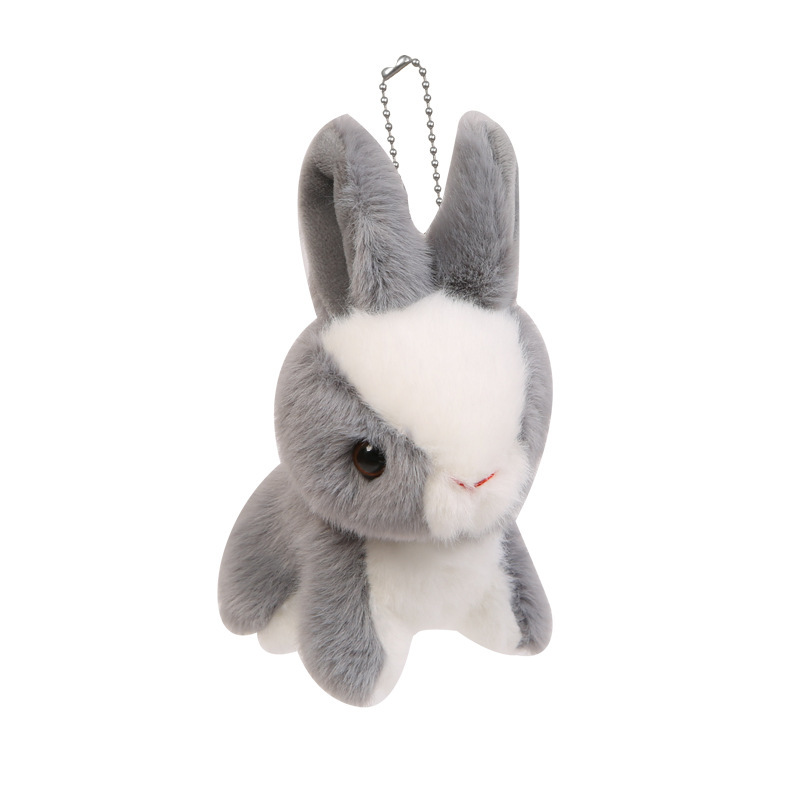 Lindo pequeño conejo blanco colgante de peluche de juguete muñeca de dibujos animados pequeño conejo muñeca de trapo máquina de agarre pequeña bolsa de muñeca adornos
