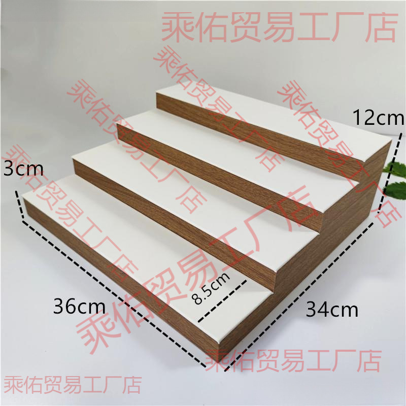 四层梯形展示架阶梯直播手镯架白色古玩多层摆货架手办梯形陈列架