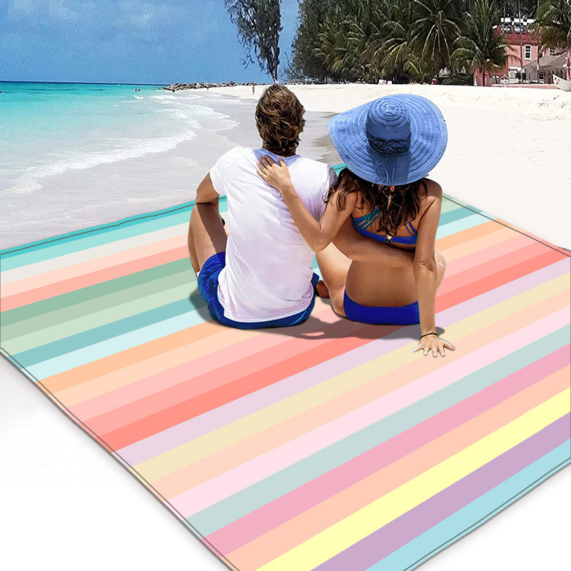 Pad de playa impresa digital al aire libre alfombra de picnic alfombra de camping ultrafina impermeable a prueba de arena arena arena portátil alfombra de humedad de playa