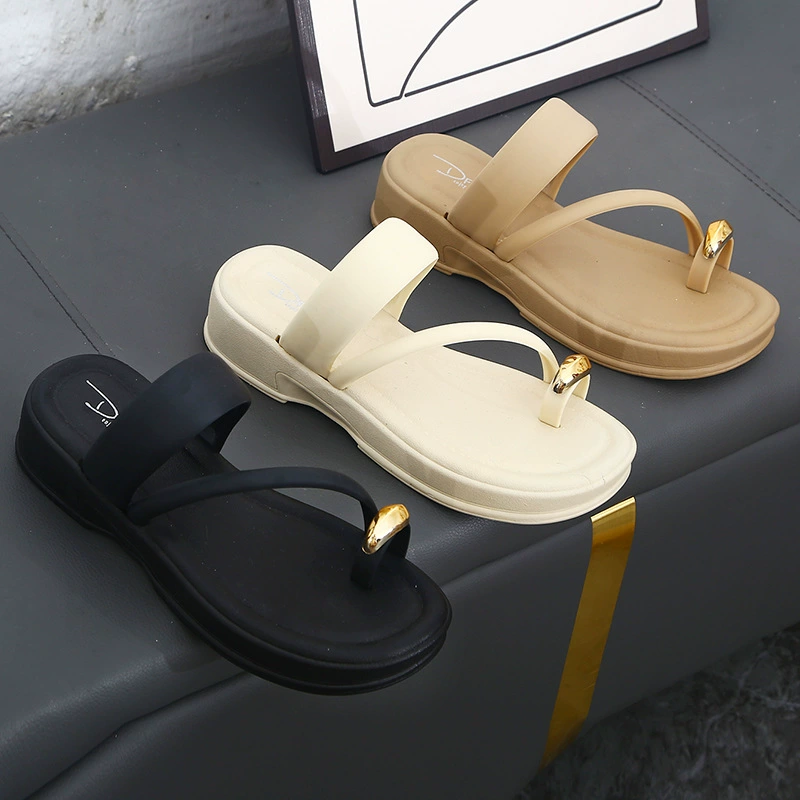 Повседневная мода slippers Носить женские тапочки на улице 2024 Летняя новая женская мода удобная толстая подошва холодные тапочки женщины