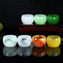 瑜福厂家直销仿白玉青玉玛瑙中国风水墨翠水墨黑温馨罗汉杯