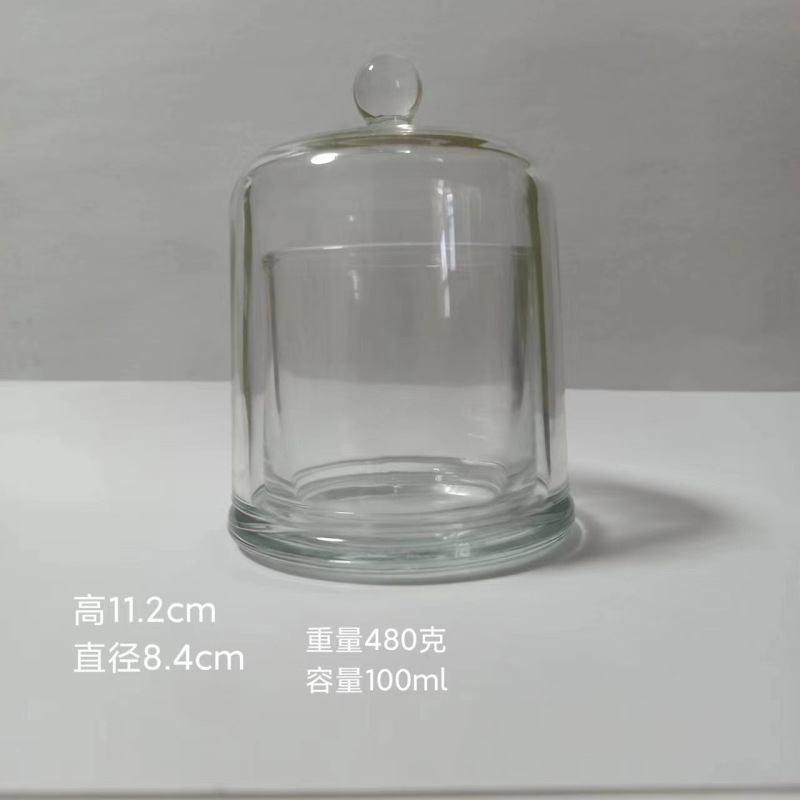 アロマの金の鐘のカバーのろうそくの杯の高級な軽い豪華なガラスのろうそくの台の容器の透明な室内のロマンチックなろうそくの台の杯の雰囲気|undefined