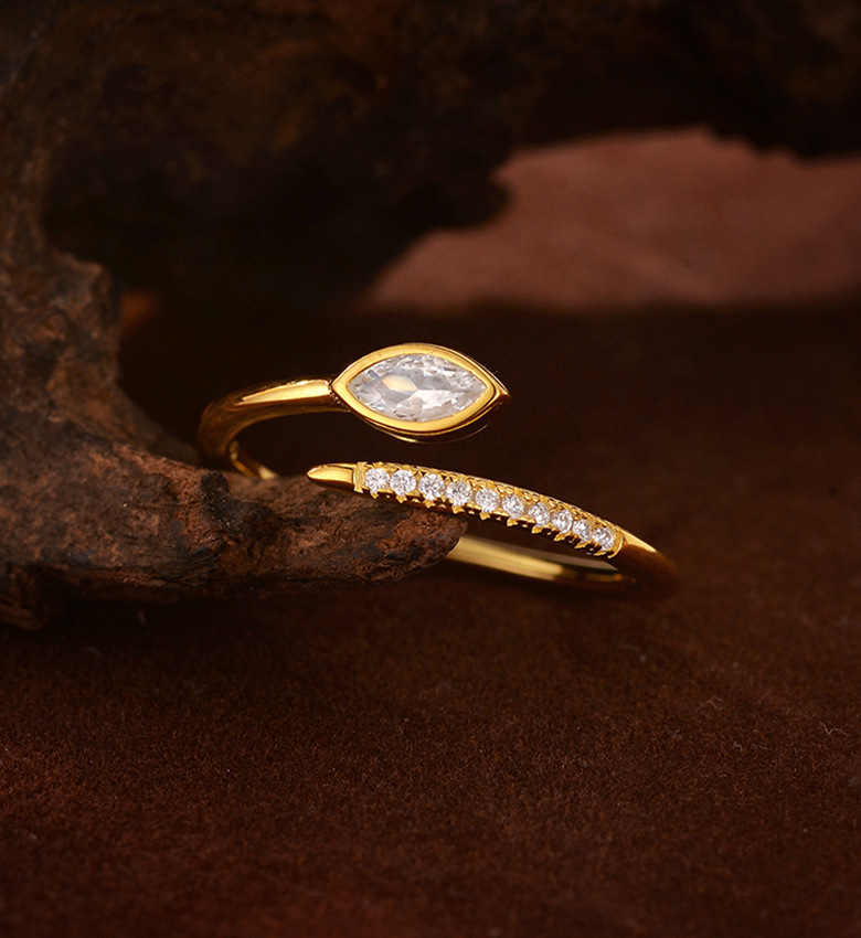 4g Weight Zircon Inlay Material Rings Classification 925 Sterling Silver Zircon Geometric Rings 925 Sterling Silver Rings